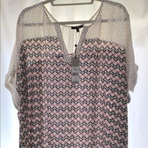 NYDJ Print Top with cuff sleeves